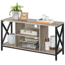 Yaheetech 47inch TV Stand 47-Inch Wide TV Console Table, Gray
