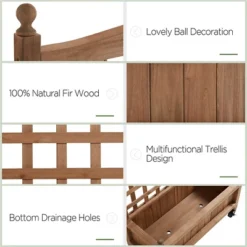 Yaheetech 50" H Raised Garden Bed With Trellis Dark Brown -Furniture GUEST 70922702 6754 463a b0a6 14bd19dc2744