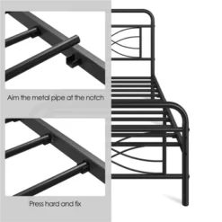 Yaheetech Vintage Metal Bed Frame With Headboard -Furniture GUEST 70ebcd4e 6aea 4a06 9ed8 96b2c8aa30b5