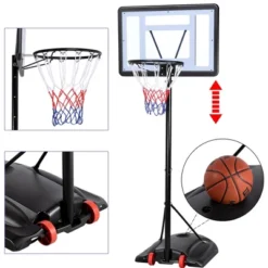 Yaheetech 7.2-9.2ft Height-Adjustable Basketball Hoop System Black -Furniture GUEST 71118637 1a5a 4a00 9ee3 dcb23e5262af