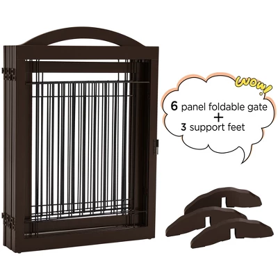 Yaheetech 34" Height Tall Pet Gate With Wood And Wire For Doorway 4 Yaheetech 34" Height Tall Pet Gate With Wood And Wire For Doorway - Image 4