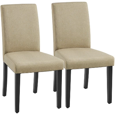 Yaheetech Set Of 2 Armless Upholstered Dining Chairs With Solid Wood Legs 8 Yaheetech Set Of 2 Armless Upholstered Dining Chairs With Solid Wood Legs - Image 8