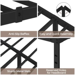 Yaheetech Metal Platform Bed Frame With Heavy Duty Steel Slat Support And Underbed Storage Space -Furniture GUEST 713afd4a 300d 4d8a acb1 a338d7dbd2f9