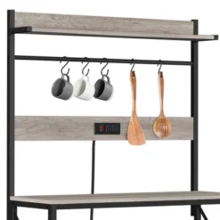 Yaheetech 63″ H Kitchen Baker’s Racks With 2 AC Outlets, 4-Tier Microwave Oven Stand -Furniture GUEST 715ced1f 3b3a 46fb acc4 d9ef17557573