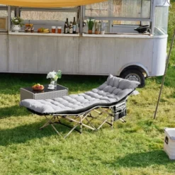 Yaheetech Folding Camping Cot With Mat And Carry Bag