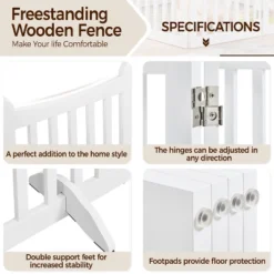 Yaheetech Wooden Pet Gate Pet Puppy Fence, White -Furniture GUEST 71ed76ce b120 48fa 840f 4b44765934c6