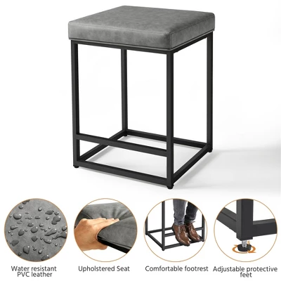 Yaheetech 24" H Backless Upholstered Bar Stools Set Of 2 For Kitchen Counter 3 Yaheetech 24" H Backless Upholstered Bar Stools Set Of 2 For Kitchen Counter - Image 3