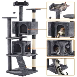 Yaheetech 70"H Cat Tree With 2 Condos For Kittens Small Cats -Furniture GUEST 7261799b 58f0 43f0 a7b5 3f5caa19a78a