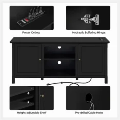 Yaheetech 24.6in Height Mid-century TV Stand TV Console Table Black 9 Yaheetech 24.6in Height Mid-century TV Stand TV Console Table Black -Furniture GUEST 72caec4a b5bf 4a8a 82ad e2e9efbbb4c4