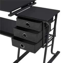 Yaheetech Adjustable Drafting Table & Stool Set Black -Furniture GUEST 72e17271 c2de 4475 8e13 5874f1ea7ffb