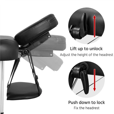 Yaheetech Portable Aluminum Massage Tables Black 4 Yaheetech Portable Aluminum Massage Tables Black - Image 4
