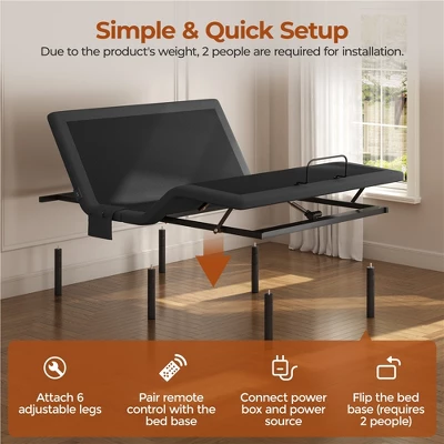 Yaheetech Upholstered Adjustable Bed Frame With Independent Head AndFoot Incline 6 Yaheetech Upholstered Adjustable Bed Frame With Independent Head AndFoot Incline - Image 6