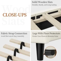 Yaheetech Upholstered Bed Frame With Adjustable Headboard And Mattress Foundation With Wooden Slat Support 9 Yaheetech Upholstered Bed Frame With Adjustable Headboard And Mattress Foundation With Wooden Slat Support -Furniture GUEST 7593a1f4 fef2 403e b1dd 2da39ff9f043