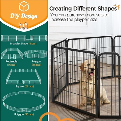 Yaheetech 24"H 16-Panel Large Dog Playpen For Outdoor Indoor 5 Yaheetech 24"H 16-Panel Large Dog Playpen For Outdoor Indoor - Image 5