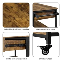 Yaheetech 3-Tier Rolling Kitchen Island Utility Kitchen Cart With Storage Drawer & Shelves -Furniture GUEST 76138922 28bd 4538 ab38 1d6bd602125e