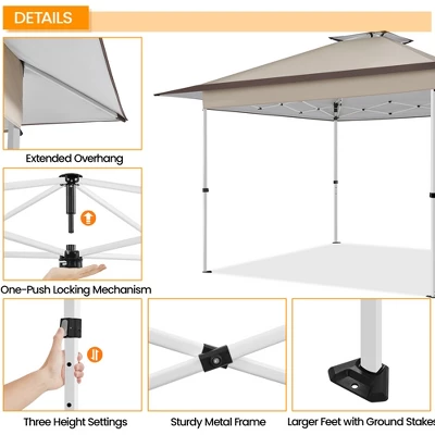 Yaheetech 13X13 Ft Portable Pop-Up Canopy With Adjustable Height And Ground Anchors & Guy Lines 3 Yaheetech 13X13 Ft Portable Pop-Up Canopy With Adjustable Height And Ground Anchors & Guy Lines - Image 3