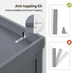 Yaheetech 72.5"H Kitchen Pantry Cabinet With Doors And Adjustable Shelves, Dark Gray -Furniture GUEST 770d8033 8753 4330 bfa0 0e9dd327b2c4