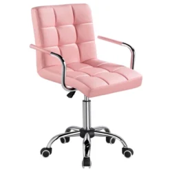 Yaheetech Modern Office Chair Height Adjustable Swivel Chair Mid Back PU Leather Chair -Furniture GUEST 7711531b c7a8 47bb b5d5 9c5ae600fc54