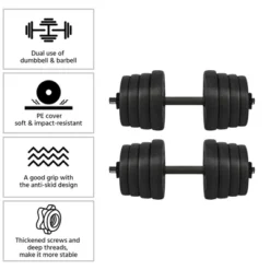 Yaheetech 66LB Adjustable Dumbbell Set Black -Furniture GUEST 77be6fe9 174f 4423 a68f 124bd3b306fd