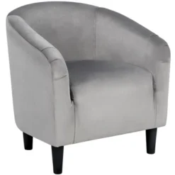 Yaheetech Velvet Club Accent Arm Chair Upholstered Barrel Chair -Furniture GUEST 785f10a8 d61f 4272 8925 f5e900946cc6
