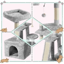 Yaheetech Multilevel Plush Cat Activity Tower With Dangling Balls -Furniture GUEST 786eff82 e848 4400 ab70 1226daa787e5