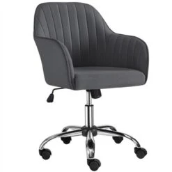 Yaheetech Modern Velvet Desk Chair Soft Height-Adjustable 360°Swivel Computer Chair -Furniture GUEST 78b04554 fb9e 431b bda4 78ba7fe3bd1f