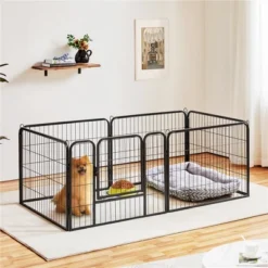 Yaheetech 6-Panel Heavy Duty Dog Playpen Fence For Outdoor Indoor