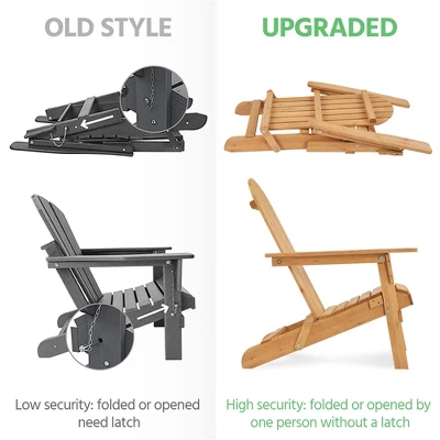 Yaheetech Folding Adirondack Chair Solid Wood Garden Chair Weather Resistant 6 Yaheetech Folding Adirondack Chair Solid Wood Garden Chair Weather Resistant - Image 6