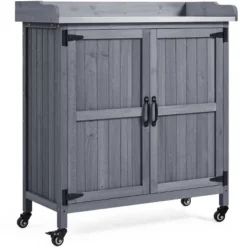 Yaheetech Outdoor Garden Potting Bench Table With Cabinet -Furniture GUEST 7967dd01 152b 4d16 8aab 69cbb4e6f6a1