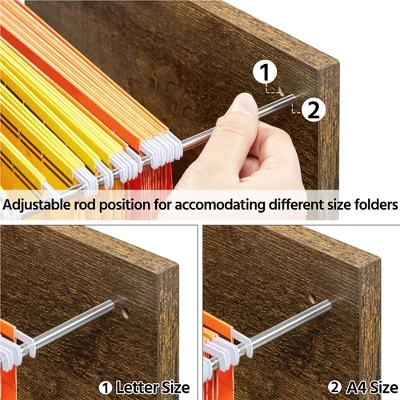 Yaheetech 3-Drawer Vintage File Cabinet With Socket And USB Charging Port Black/Rustic Brown 6 Yaheetech 3-Drawer Vintage File Cabinet With Socket And USB Charging Port Black/Rustic Brown - Image 6