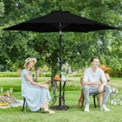 Yaheetech 9FT Patio Umbrella Market Umbrella With Button Tilt And Crank