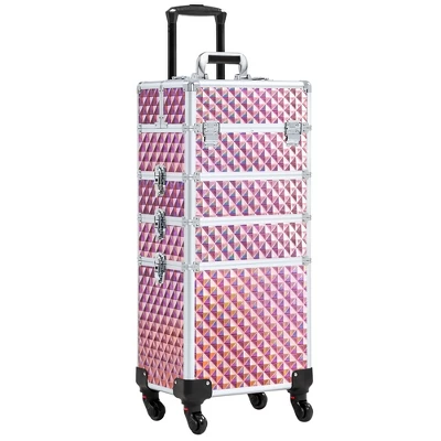 Yaheetech 4-In-1 Aluminum Rolling Cosmetic Makeup Train Cases 8 Yaheetech 4-In-1 Aluminum Rolling Cosmetic Makeup Train Cases - Image 8