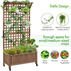 Yaheetech 72"H Wood Planter Raised Bed With Trellis 11 Yaheetech 72"H Wood Planter Raised Bed With Trellis -Furniture GUEST 7a95489b cddb 42d3 9414 74ba2719d2c6