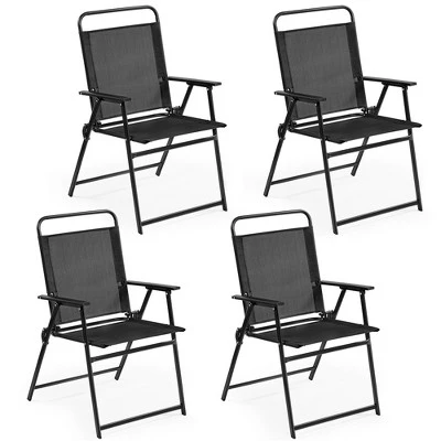Yaheetech Set Of 4 Outdoor Foldable Dining Chairs With Backrest And Armrests 7 Yaheetech Set Of 4 Outdoor Foldable Dining Chairs With Backrest And Armrests - Image 7