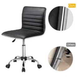 Yaheetech PU Leather Armless Office Chair Desk Chair With Wheels 17 Yaheetech PU Leather Armless Office Chair Desk Chair With Wheels -Furniture GUEST 7dd3f60d eba6 427a a4b0 d459f39e30ed