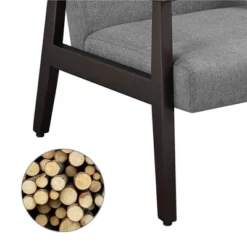 Yaheetech Fabric Accent Armchair With Rubber Wood Legs For Living Room Dark Gray -Furniture GUEST 7dfa7bb1 1a43 4832 82f2 9b15f7b02a85
