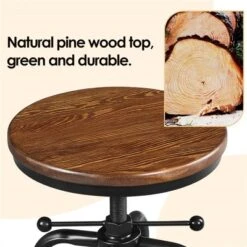 Yaheetech Swivel Round Bar Stool Wood Metal Stool For Kitchen Restaurant Bar -Furniture GUEST 7f2a65d4 a82d 49ef aa08 e2eccaa0d43e