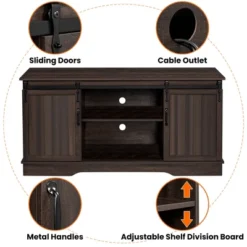 Yaheetech TV Stand Wih Storage, 58" Entertainment Center With Sliding Barn Door 13 Yaheetech TV Stand Wih Storage, 58" Entertainment Center With Sliding Barn Door -Furniture GUEST 7f2c5e52 306a 43c5 b83c 87058fc62fd1