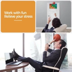 Yaheetech Over The Door Mini Basketball Hoop Set, Orange/Blue -Furniture GUEST 7f2e4efe d217 4de4 a954 342110a63615