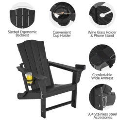Yaheetech Folding Adirondack Chair With Cup Holder -Furniture GUEST 7f4fb94c c811 4709 977e 77c7ce1da22d