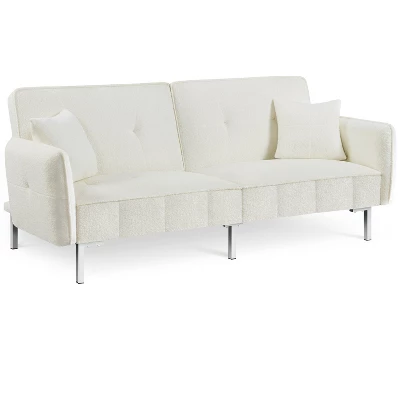 Yaheetech Fabric Futon Sofa Bed With Armrest Adjustable Backrest For Living Room 12 Yaheetech Fabric Futon Sofa Bed With Armrest Adjustable Backrest For Living Room - Image 12