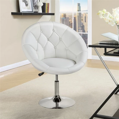 Yaheetech Height Adjustable Swivel Upholstered Round Accent Chair Barrel Chair 1 Yaheetech Height Adjustable Swivel Upholstered Round Accent Chair Barrel Chair