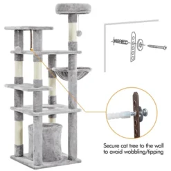 Yaheetech 56.5inch Multilevel Cat Tree Cat Tower With Scratching Posts 10 Yaheetech 56.5inch Multilevel Cat Tree Cat Tower With Scratching Posts -Furniture GUEST 805724f5 2440 461b b476 5bdb3f7c5c61