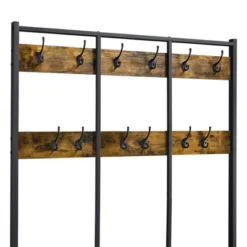 Yaheetech 73"H 3-IN-1 Hall Tree With 2 Shelves & 24 Hooks For Entryway/Hall, Rustic Brown -Furniture GUEST 81205a7e 3d28 426a 80bf 0c52692f9a5c