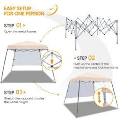 Yaheetech 10x10ft Pop-Up Canopy With Sun Shade Wall Backpack Bag For Camping -Furniture GUEST 81340a27 eba9 4e2e 90bf 695116fe1aa4