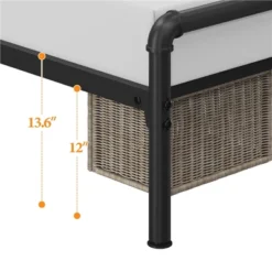 Yaheetech Metal Platform Bed Frame With Square Tufted Faux Leather Upholstered Headboard 13 Yaheetech Metal Platform Bed Frame With Square Tufted Faux Leather Upholstered Headboard -Furniture GUEST 815686d7 34db 4a71 8dbc 3e485da3811b