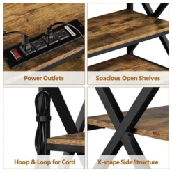 Yaheetech 55 Inch Industrial TV Stand 3-Layer TV Shelf -Furniture GUEST 82467537 3acd 4db9 b24d 2938845f9ff1