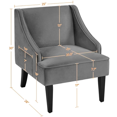 Yaheetech Modern Upholstered Armchair Velvet Accent Chair For Living Room Bedroom 2 Yaheetech Modern Upholstered Armchair Velvet Accent Chair For Living Room Bedroom - Image 2