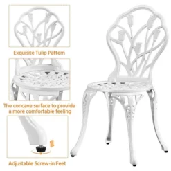 Yaheetech 3 Piece Outdoor Bistro Table Set For Garden Backyard -Furniture GUEST 83a2501c 6ec0 4f2e 961a 92e2db2432f3