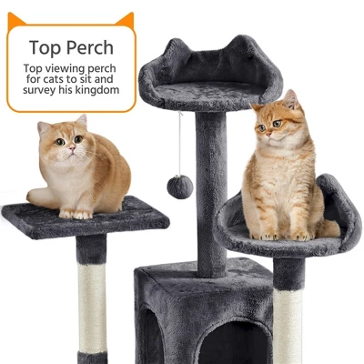 Yaheetech 72″ Height Cat Tree Cat Condos For Small/Medium Cats Dark Gray 4 Yaheetech 72″ Height Cat Tree Cat Condos For Small/Medium Cats Dark Gray - Image 4